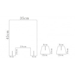 vitre ecran protection plexiglass transparent 35X45cm comptoir accueil réception separation latérale bouclier hygiaphone A01