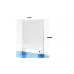 vitre ecran protection plexiglass transparent 35X45cm comptoir accueil réception separation latérale bouclier hygiaphone A01
