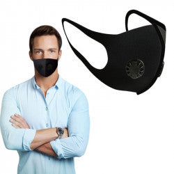 Masque respiratoire lavable reutilisable + 2 valves sans filtre coton mrlavf anti pollution