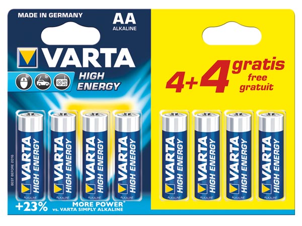 8 piles 1.5v aa 2600mah varta lr6/44 am3 lr6 15a e91mn1500 815 4006 lr6/8 ECLATS DESTOCKAGE