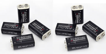 8 Piles accus rechargeables 450mah 7.2v 6.9v 7v 7.1v 6LR61 6F22 EBL Li-ion - ECLATS DESTOCKAGE