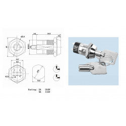 Serrure electrique ON OFF nterrupteur marche arret commutateur 90 degre 4 plots 5 clefs code 1209 verrouillage