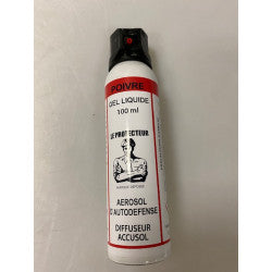 Aerosol defense gel paralysant poivre 100ml sans poignee bombe gaz lacrymogène spray