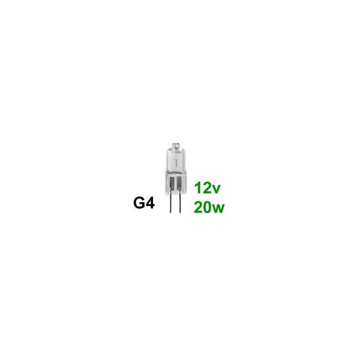 Ampoule g4 12v 20w blanc chaud 3000h eclairage lumiere halogene ligne capsule jc