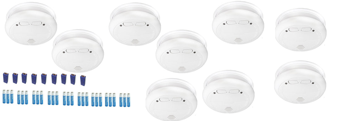 9 Détécteur de fumée sans fil avec pile lithium sécurité alarme capteur incendie en14604 ECLATS DESTOCKAGE
