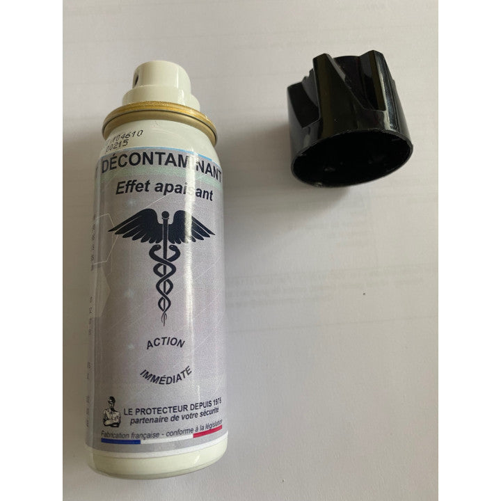 Spray decontaminant 50ml pour aerosol defense gaz cs gel agent neutraliseur securite defense