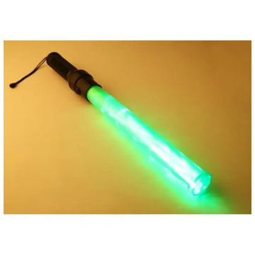 Baton police signalisation vert lumineux route circulation automobile avion