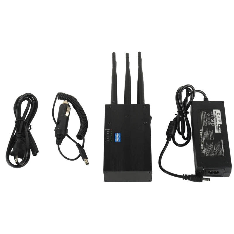 Brouilleur onde gsm portable 6 antennes bloqueur 2G 3G 4G WiFi 2400MHz gps 1500MHz 1600MHz dcs/1800MHz phs/1900MHz