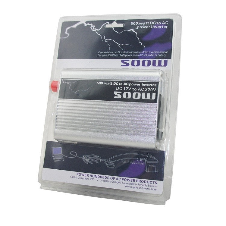 Adaptateur 12v-230v 500w convertisseur 220v 240v transformateur de tension voiture utilitaire - ECLATS DESTOCKAGE