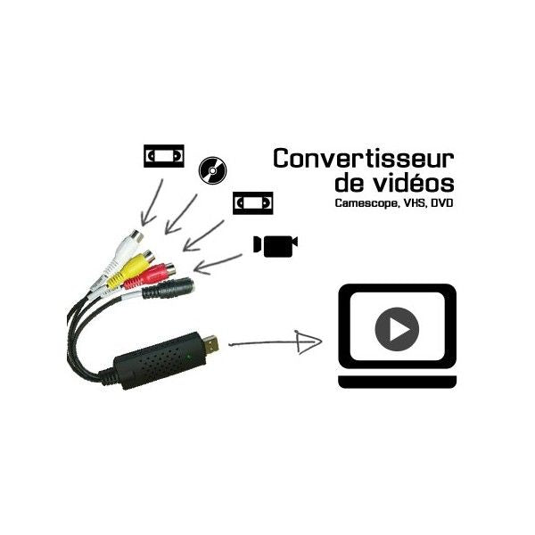 Adaptateur analogique audio usbvg5 usb carte acquisition video cmp convertisseur k7 video ECLATS DESTOCKAGE