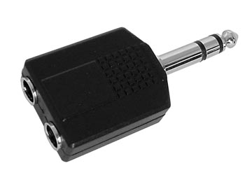 2 Adaptateur avec fiche jack 6.35mm ac 015 stereo mâle et fiche jack 6.35mm x2 femelle caa34 ECLATS DESTOCKAGE