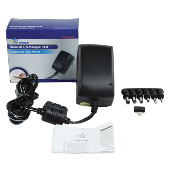 Adaptateur bloc alim secteur 24v 1a 24w 6 connecteurs 2.5/3.5/5.0x2.1/5.5x2.5/3.5x1.35/5.5x1.5mm ECLATS DESTOCKAGE