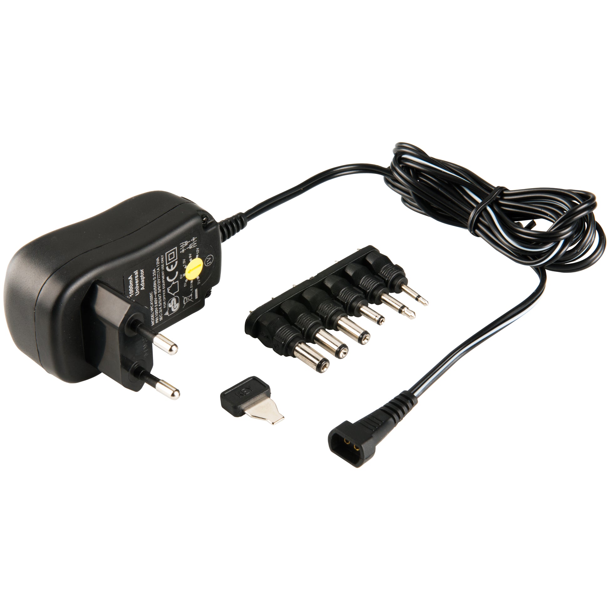 Adaptateur d'alimentation universel 110v 220v 3v 4.5v 6v 7.5v 9v 12v 1a 12w 1.8m VPC4102EC - ECLATS DESTOCKAGE