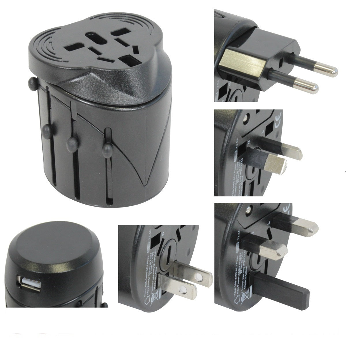 Adaptateur de voyage universel  150 pays usb amérique japon chine royaume-uni irlande europe corée - ECLATS DESTOCKAGE
