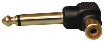 Adaptateur fiche rca femelle vers jack mâle 6.35mm caa26/90 mono coude dore velleman ECLATS DESTOCKAGE
