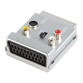 Adaptateur peritel fiche mâle femelle scart 60s silver 3x rca s vidéo coupleur commutateur ECLATS DESTOCKAGE