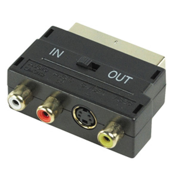 Adaptateur peritel mâle 21 pins rgb 3 rca s video scart 56g avb044 audio av tv commutateur in out ECLATS DESTOCKAGE