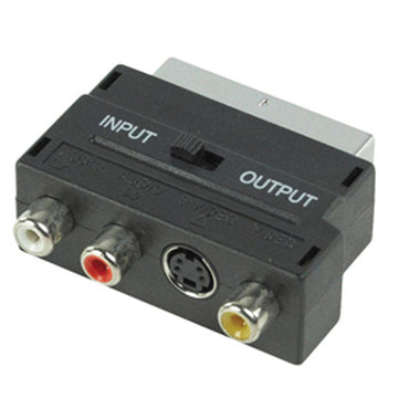 Adaptateur peritel mâle vers 3rca  s vhs commutateur in out scart 56 konig ECLATS DESTOCKAGE