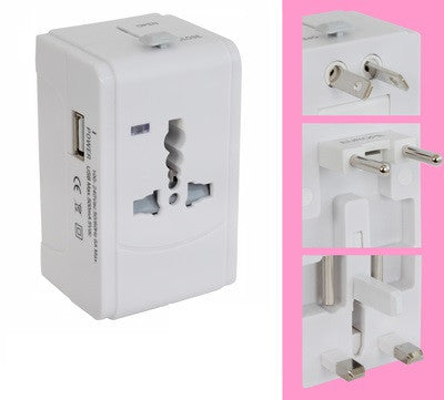 Adaptateur prise universel secteur voyage 150 pays usb europe thaïlande japon canada usa uk chine - ECLATS DESTOCKAGE