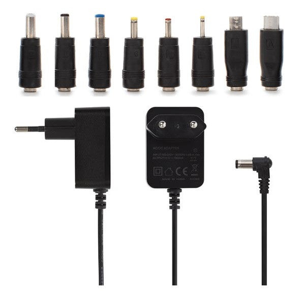 Adaptateur secteur 220v 9v alimentation 2a 18w + 8 raccords 1a 1.2a 1.3a 1.5a 1.6a 1.7a 1.8a 1.9a 2a ECLATS DESTOCKAGE