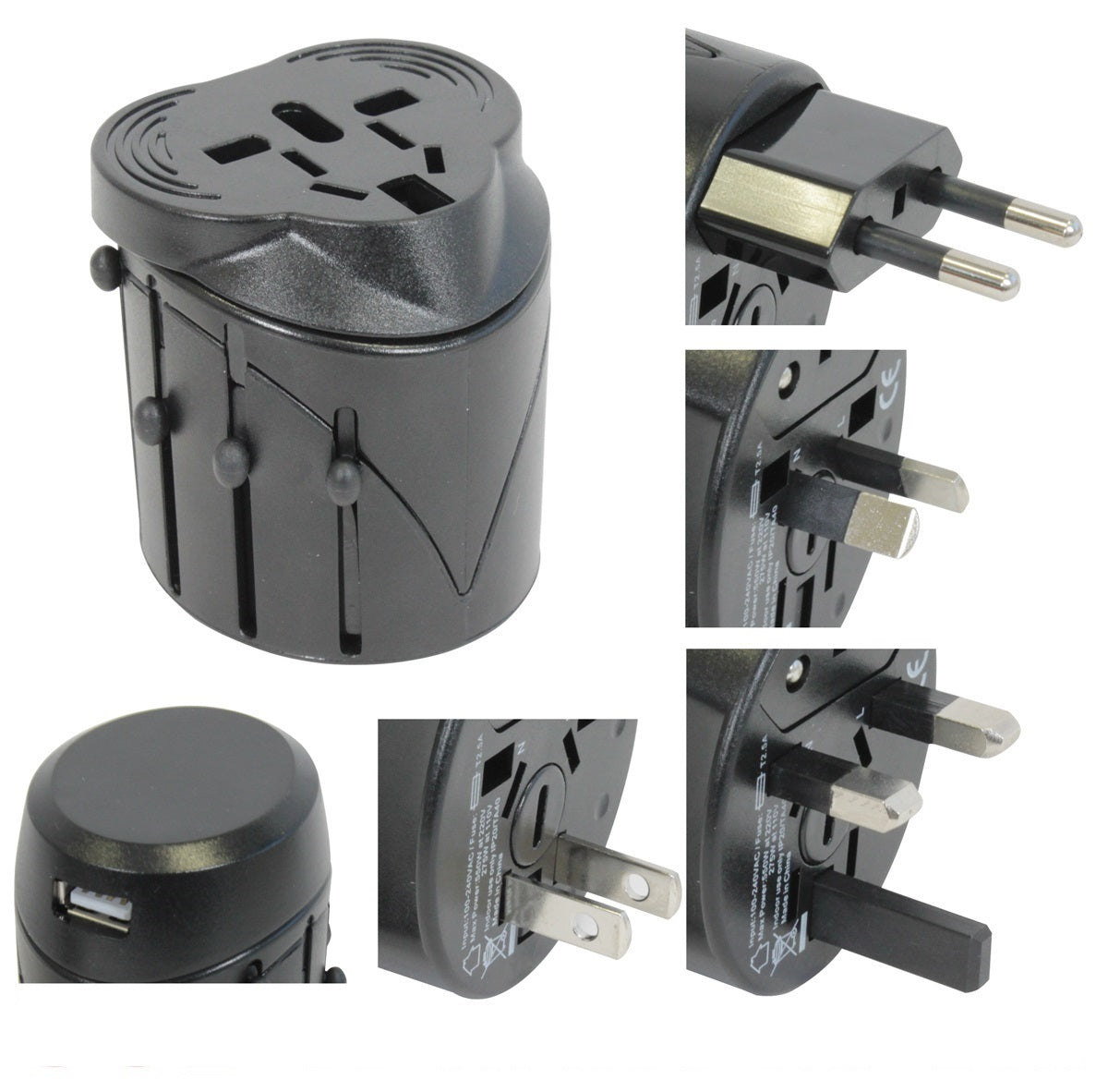 Adaptateur secteur all in one travel adapter ansmann 150 pays avec usb voyage europe suisse italie - ECLATS DESTOCKAGE
