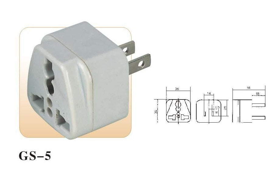 Adaptateur secteur prise france vers USA thailande mexico caraibes japon - ECLATS DESTOCKAGE