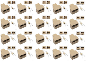 20 Adaptateurs telephonique rj12 femelle 2 rj12 femelle 6p6c dedoubleur ECLATS DESTOCKAGE