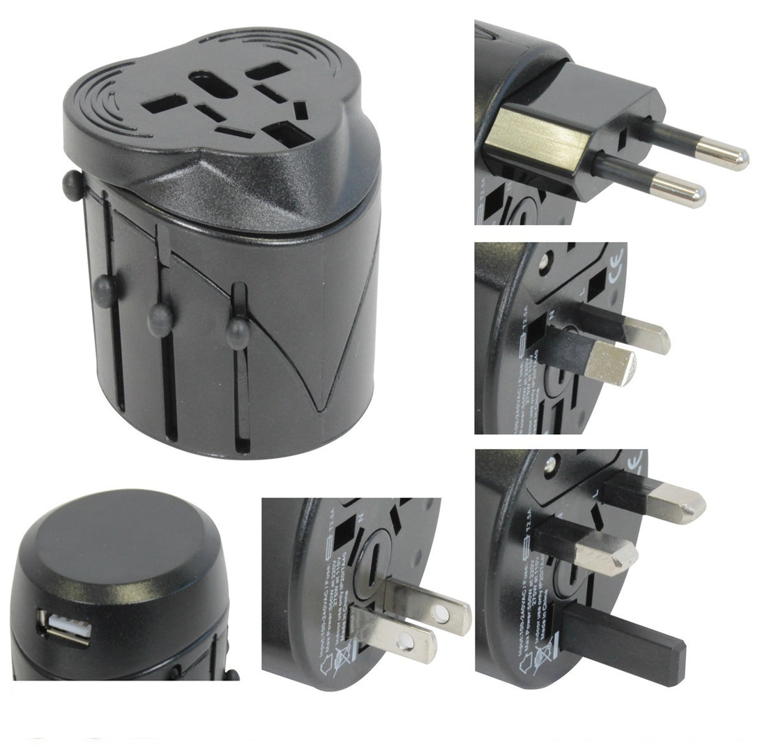 Adaptateur universel 150 pays secteur voyage prise avec usb europe suisse italie uk chine australie - ECLATS DESTOCKAGE