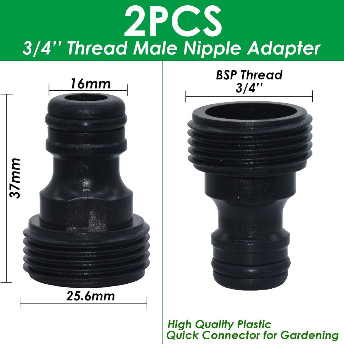 2 Adaptateur universel grand débit filetage 3/4 20/27 embout fileté male pistolet arrosage gardena ECLATS DESTOCKAGE