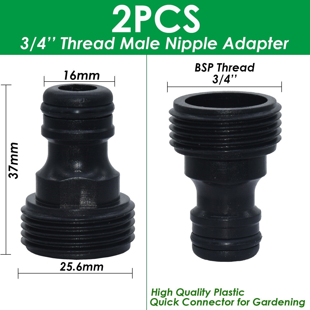 2 Adaptateur universel grand débit filetage 3/4 20/27 embout fileté male pistolet arrosage gardena ECLATS DESTOCKAGE