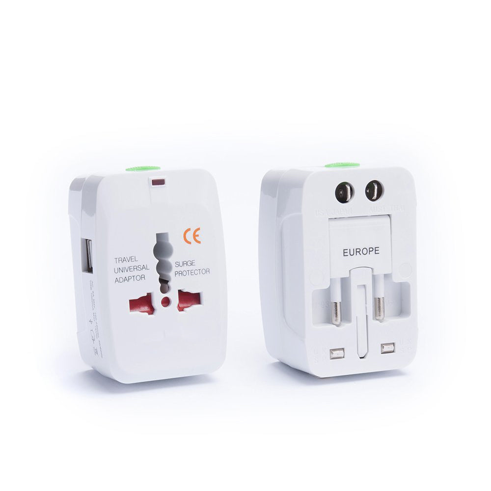 Adaptateur universel prise secteur voyage 2 prises usb italie espagne europe usa uk australie - ECLATS DESTOCKAGE