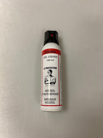 Aerosol defense gel paralysant poivre 100ml sans poignee bombe gaz lacrymogène spray ECLATS DESTOCKAGE