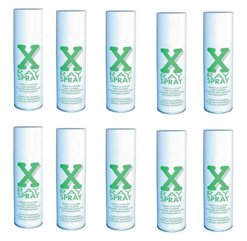 10 Aerosol rayon x-ray spray lire contenu lettre sous enveloppe sans ouvrir espion securite indiscret ECLATS DESTOCKAGE