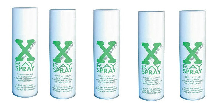 5 Aerosol rayon x-ray spray lire contenu lettre sous enveloppe sans ouvrir espion securite indiscret ECLATS DESTOCKAGE