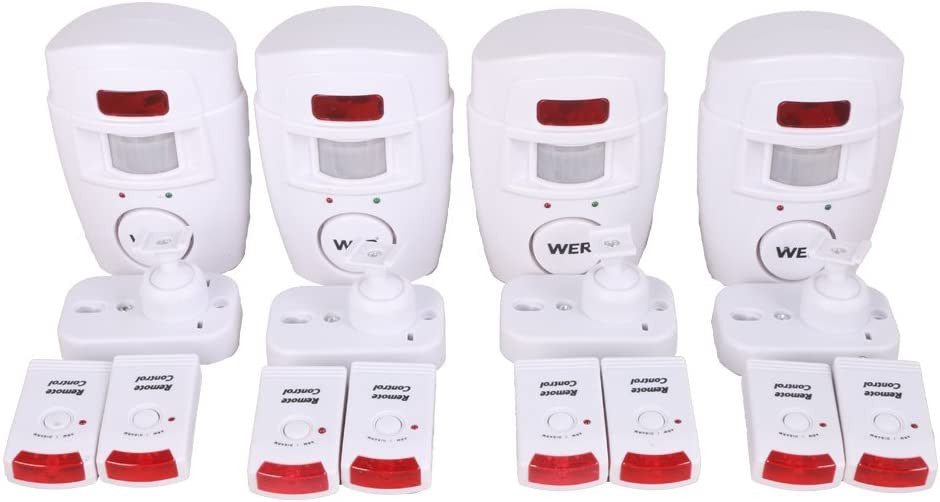 4 Alarme detecteur de mouvement infrarouge 2 télécommande ir et sirene capteur volumétrique ECLATS DESTOCKAGE