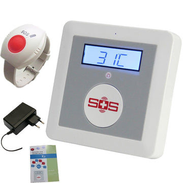 Alarme gsm 2g autonome avec bracelet bouton appel sans fil sos urgence interphone ECLATS DESTOCKAGE