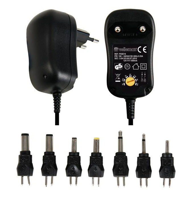 Alimentation 110v 220v 1a 3v 4.5v 5v 6v 7v5 9v 12vcc psse10 epsse10 1000ma 12w compacte découpage ECLATS DESTOCKAGE