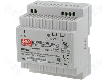 Alimentation 110v 220v 24v 30w 1.5a alim secteur rail din 0.5a 0.8a 1a 1.1a 1.3a 1.4av 240v 24vcc ECLATS DESTOCKAGE