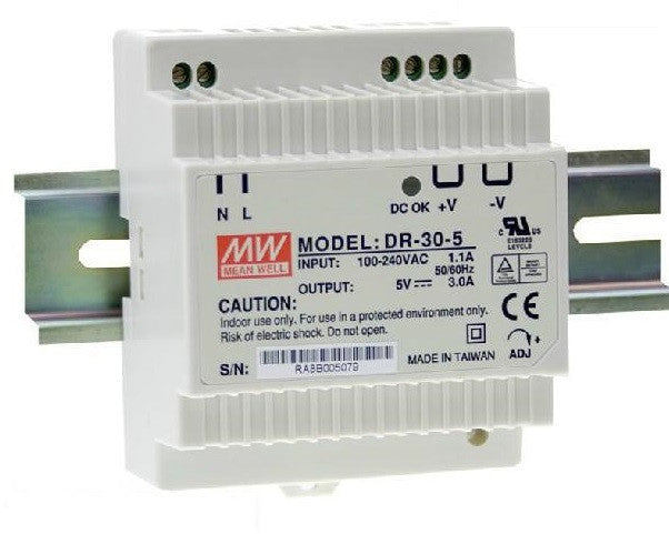 Alimentation 110v 220v 5v dc 3a 15w 19w 30w rail din dr-30-5 alim stabilisé 230v 240v 220vca 85-264v ECLATS DESTOCKAGE