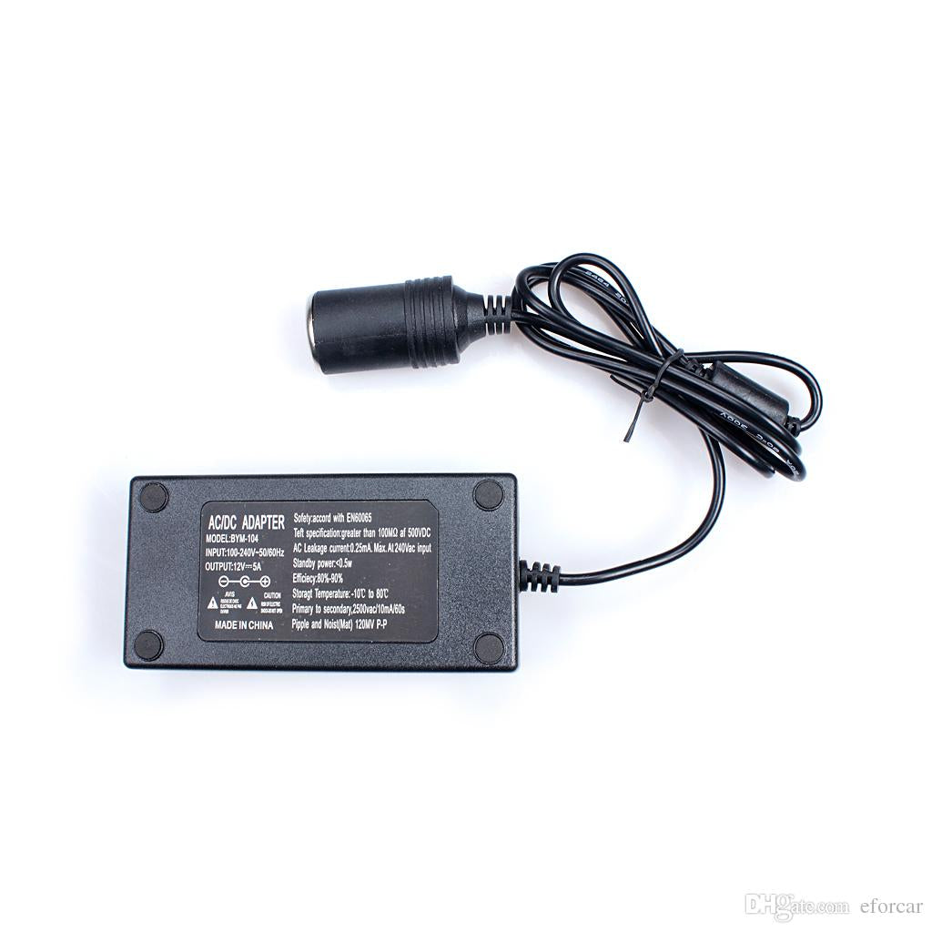 Alimentation 12v 60w 110v 220v 5a alume cigare fiche convertisseur a decoupage - ECLATS DESTOCKAGE