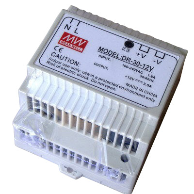 Alimentation 230v 240v 12v 2a rail din dr-30-12 110v 220v modulaire 30w redressée filtrée 12vcc ECLATS DESTOCKAGE