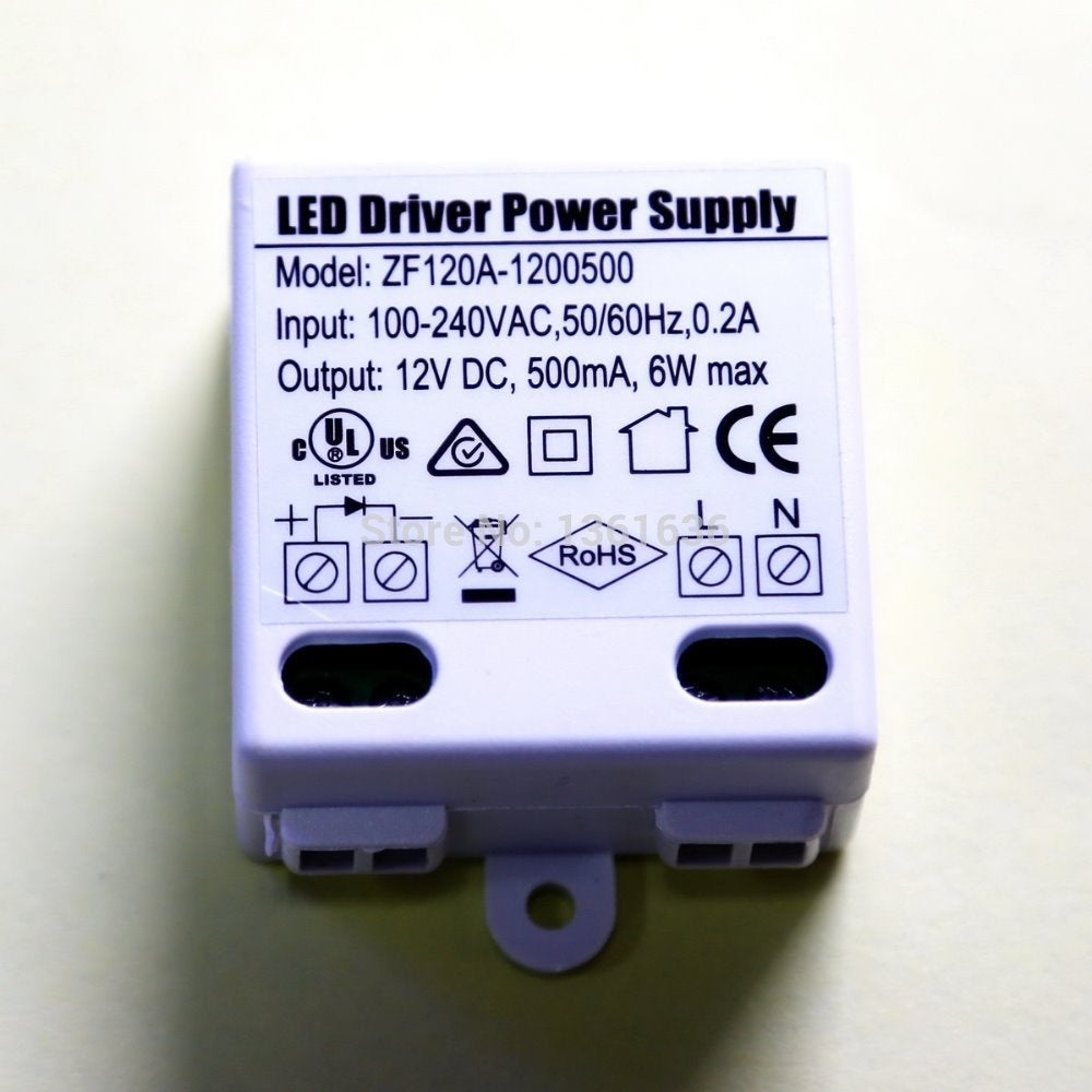 Alimentation 6w 0.5a 220v 12v cc transformateur eclairage driver led 230v 240v 500ma zf120a - ECLATS DESTOCKAGE