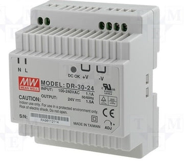 Alimentation rail din 240v 24v 30w 1.25a alim secteur 0.5a 0.8a 1a 1.1a  230v 220v 24vcc ECLATS DESTOCKAGE