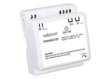 Alimentation rail din 60w 110v 220v 12v 5a compatible 1a 2a 3a 4a psin06012d 85 à 264vca 12vcc ECLATS DESTOCKAGE