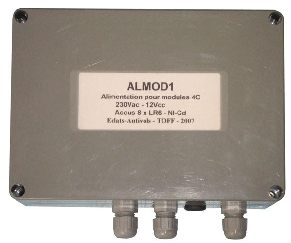 Alimentation regule 12v 300ma module avec chargeur pour accus de secours/sortie relais 6.3a/250v - ECLATS DESTOCKAGE