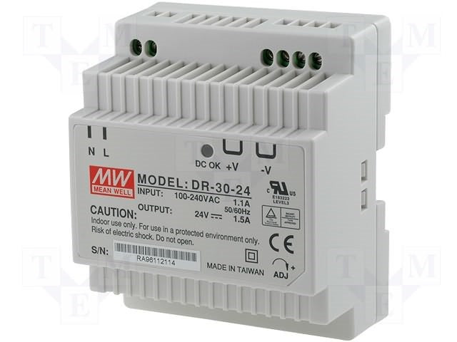 Alimentation secteur rail din 240v 24v 30w 220v 0.5a 0.8a 1a 1.1a 1.25a 24vcc alim 230v à découpage ECLATS DESTOCKAGE