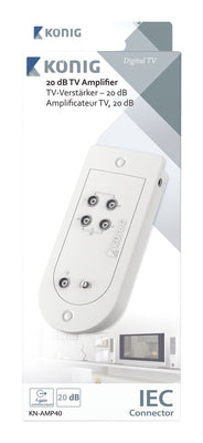 Amplificateur antenne television tvtnt 4 sorties 20 db ant amp4 amplification signal tnt h - ECLATS DESTOCKAGE