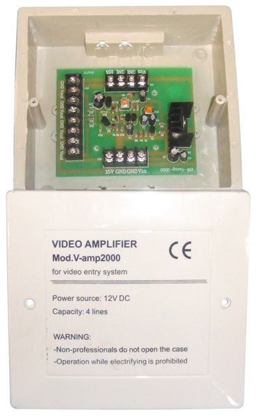 Amplificateur video 12v 4 lignes v-amp-200 portier video collectif pvnmo pvcmo amplification ampli - ECLATS DESTOCKAGE