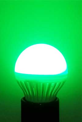 Ampoule Led Base e27 230v 3w vert ECLATS DESTOCKAGE