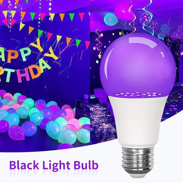 Ampoule led UV lumiere noire violette E27 7W 110V 220V 399-400nm décoration intérieure restaurant ECLATS DESTOCKAGE